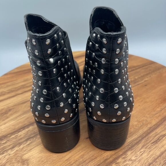 Steve Madden Cyrus Boots Womens Size 8 M Croc Embossed Studded Chelsea Ankle - Picture 4 of 8